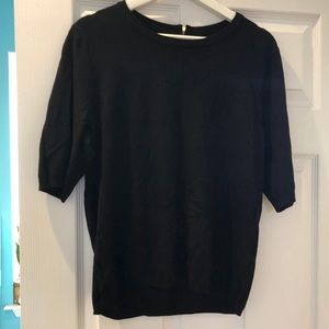 black sweater with 3/4 sleeves